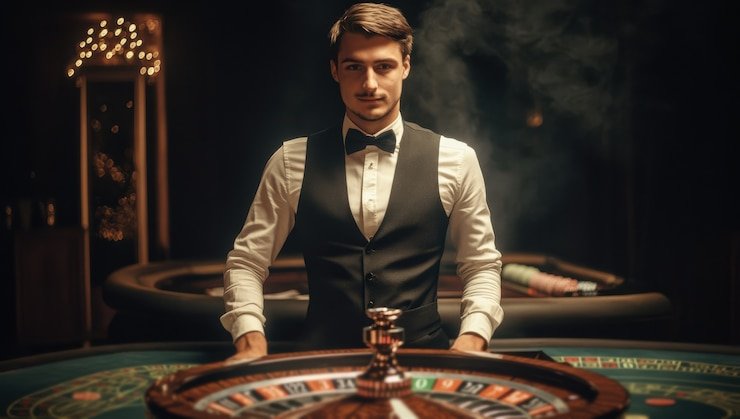 Lightning Roulette wheel spin on kapakhoki, showing multiplier highlights and live dealer in studio